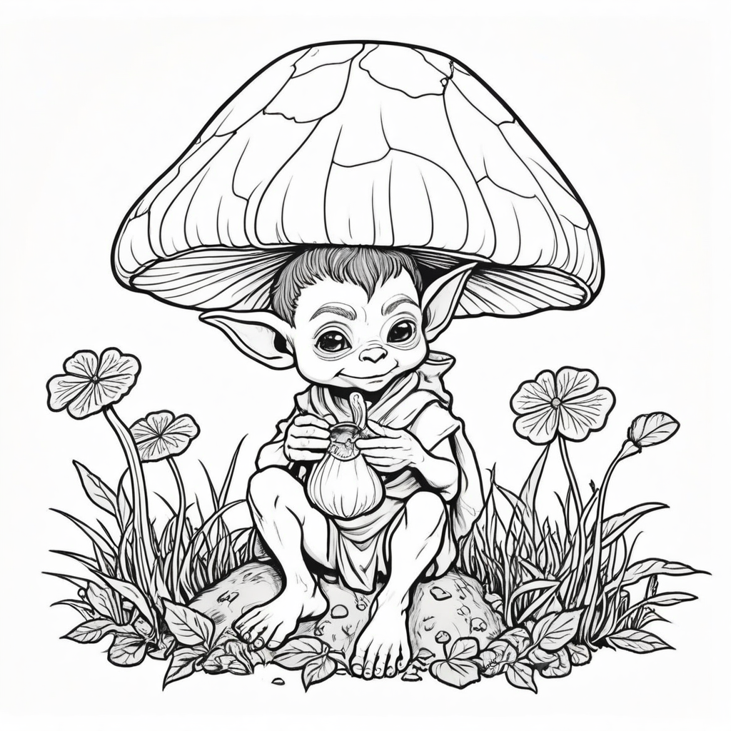 Cozy Goblincore Coloring Pages - 25 Whimsical Fantasy Prints - Image 4
