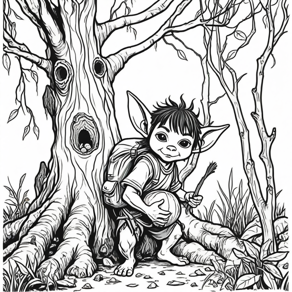 Cozy Goblincore Coloring Pages - 25 Whimsical Fantasy Prints - Image 9