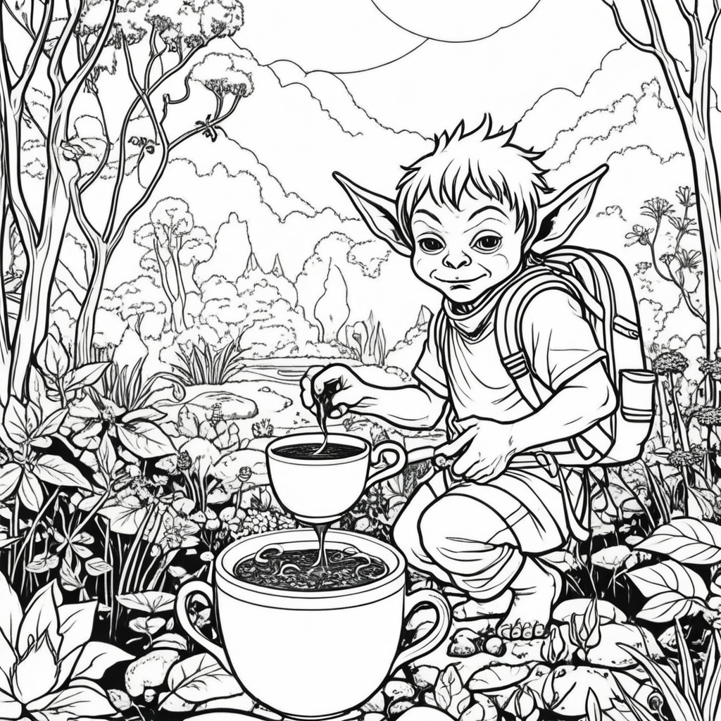 Cozy Goblincore Coloring Pages - 25 Whimsical Fantasy Prints - Image 13