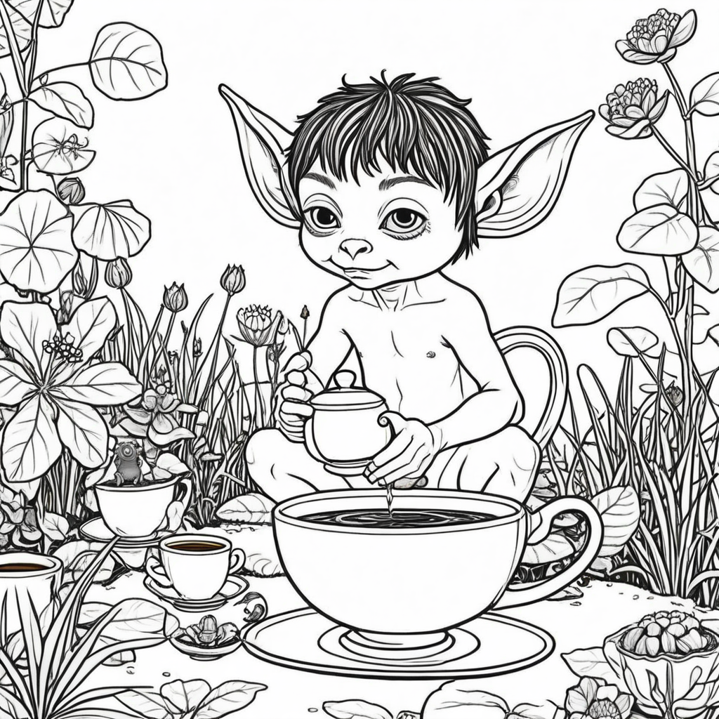 Cozy Goblincore Coloring Pages - 25 Whimsical Fantasy Prints - Image 14