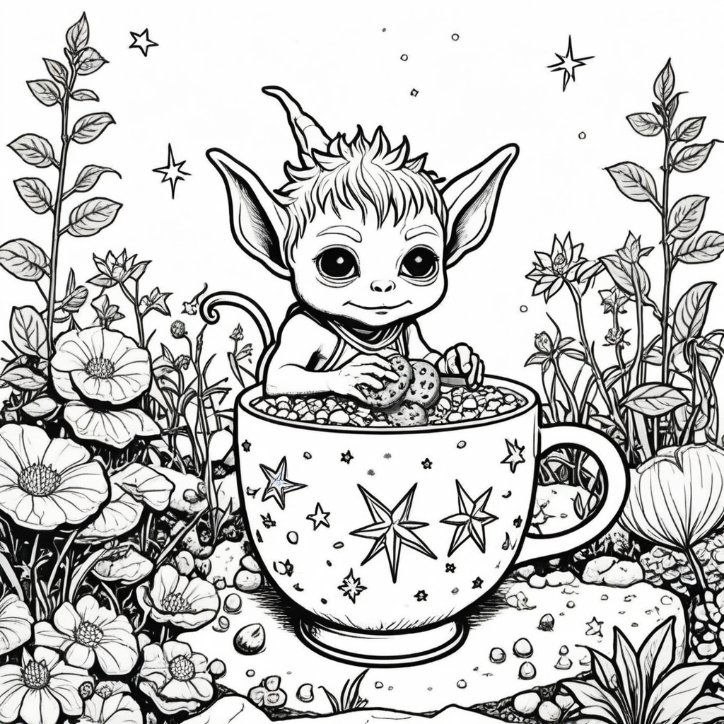 Cozy Goblincore Coloring Pages - 25 Whimsical Fantasy Prints - Image 20