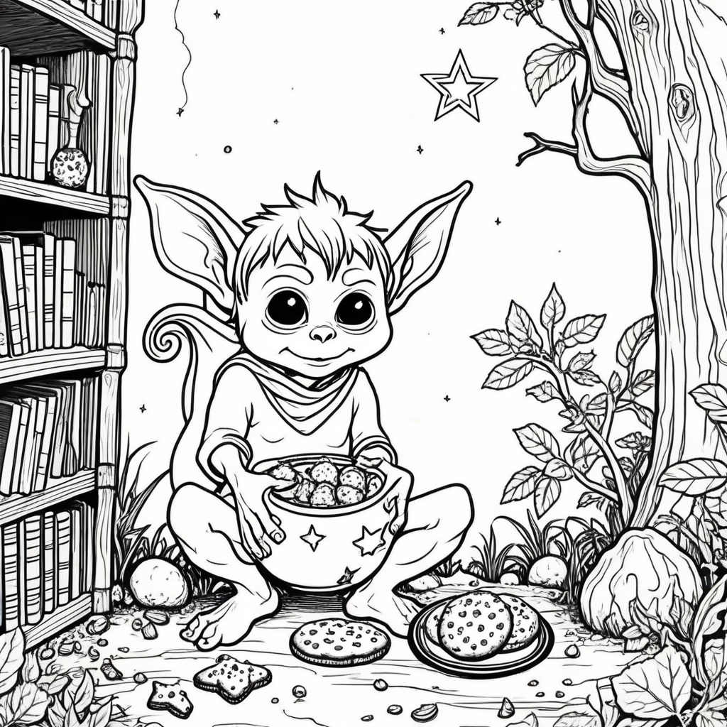 Cozy Goblincore Coloring Pages - 25 Whimsical Fantasy Prints - Image 23